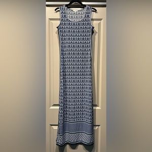 Max Studio women’s XS long navy/white pattern maxi dress EUC